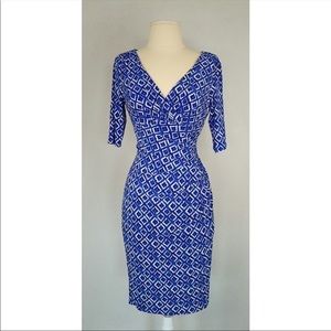 RALPH LAUREN BLUE IKAT PRINT MIDI DRESS 12